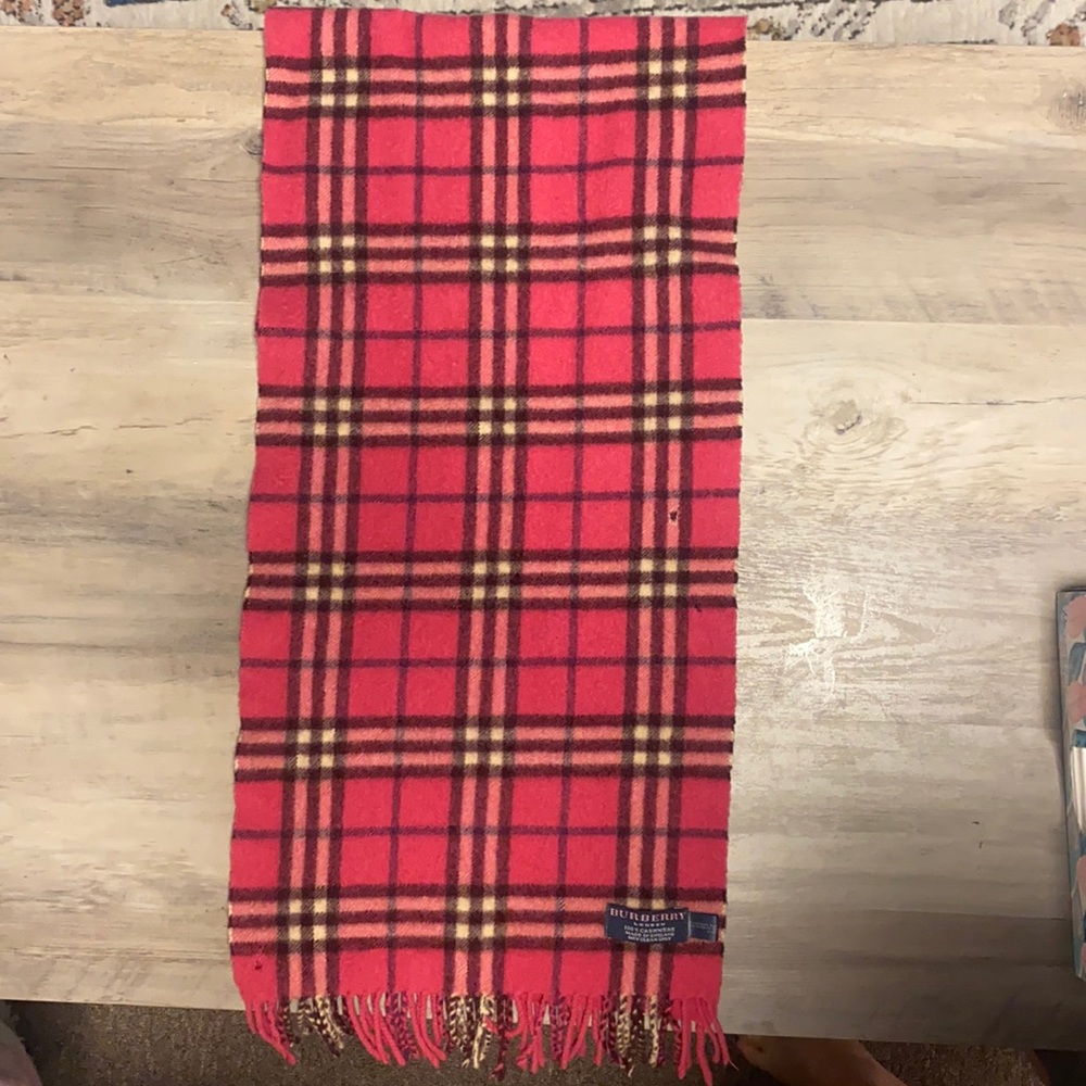 Hot Pink Burberry Plaid Scarf
